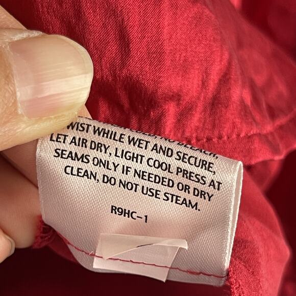 Eileen Fisher Silk Top Womens 3X Red Blouse Button Front Stretch Career Office - Picture 6 of 13